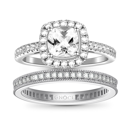 Gnoce Double Clear Square Cut Stackable Ring Set_1