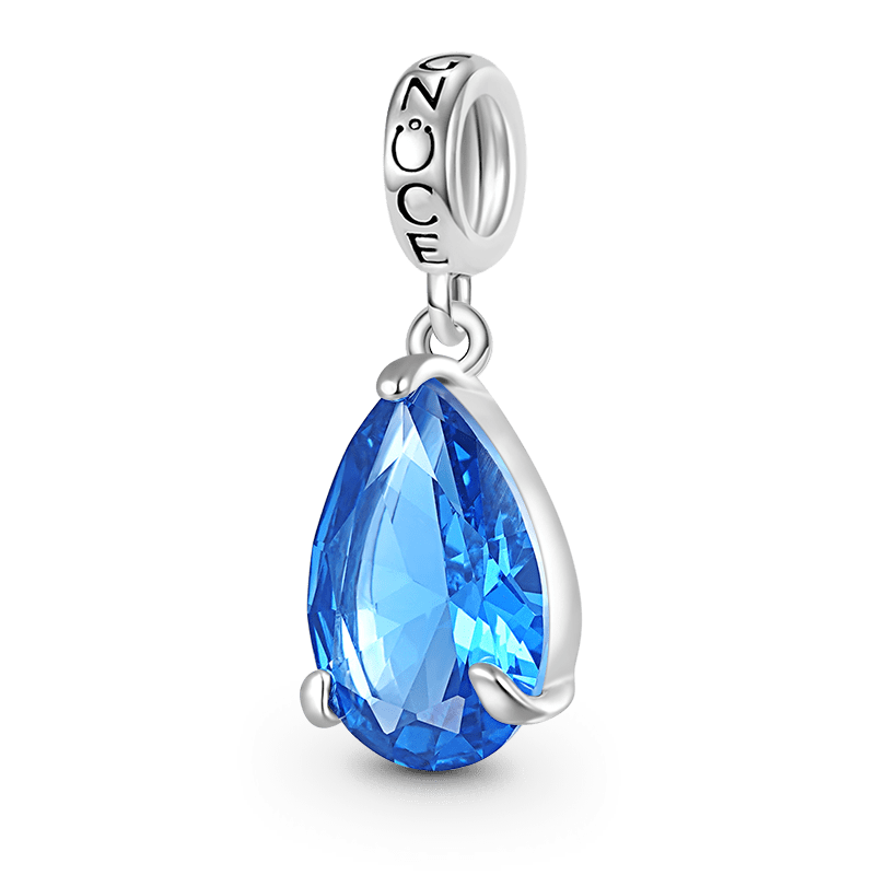 Gnoce Pear-cut Birthstone Personalized Pendant Dangle Charm_1