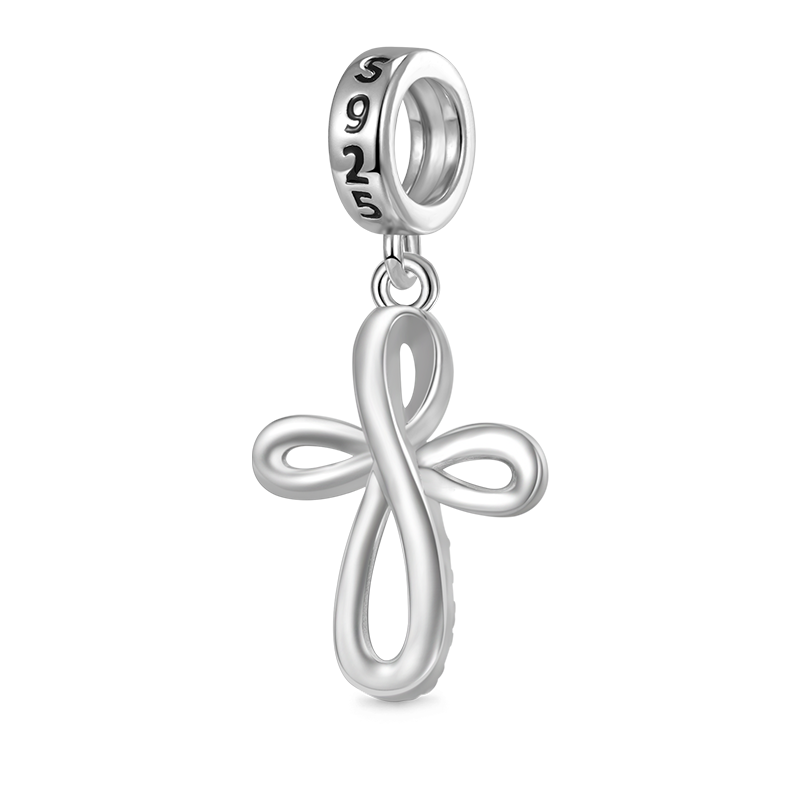 Gnoce Eternal Ribbon Cross Pendant Dangle Charm_2