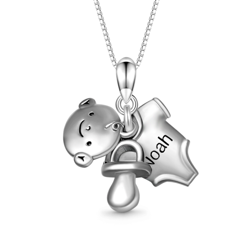 Gnoce Baby Pacifier & T-shirt Engravable Necklace_1