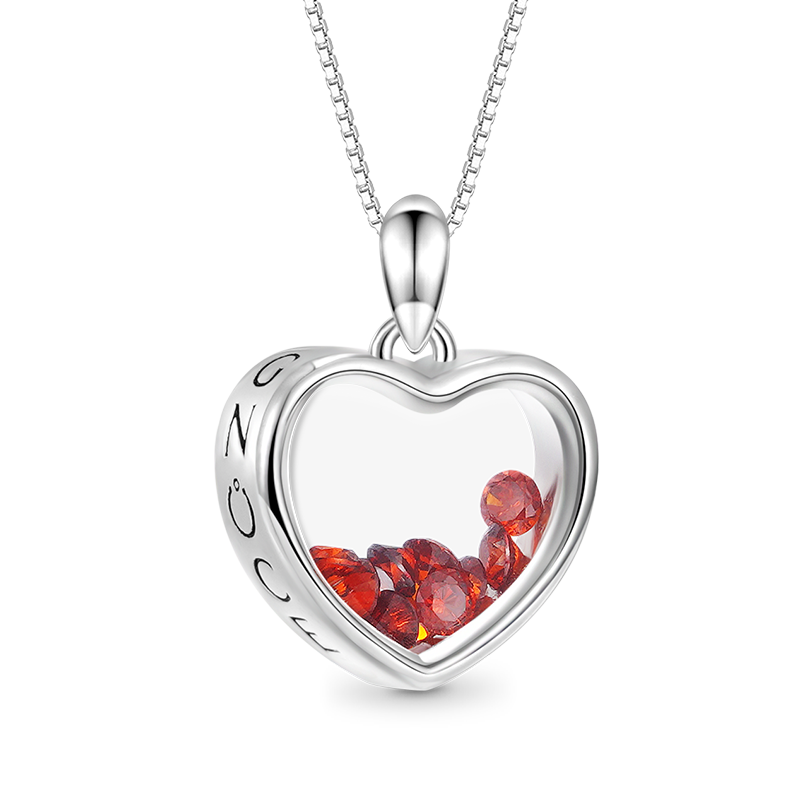 Gnoce Heart-shaped Birthstone Necklace_1