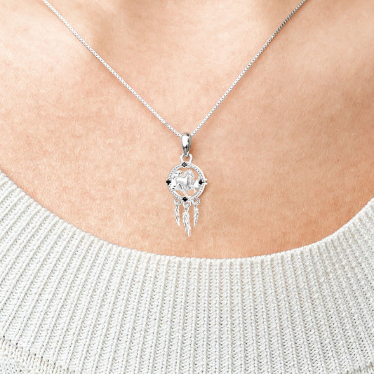 Gnoce Horse Dream Catcher Necklace_5