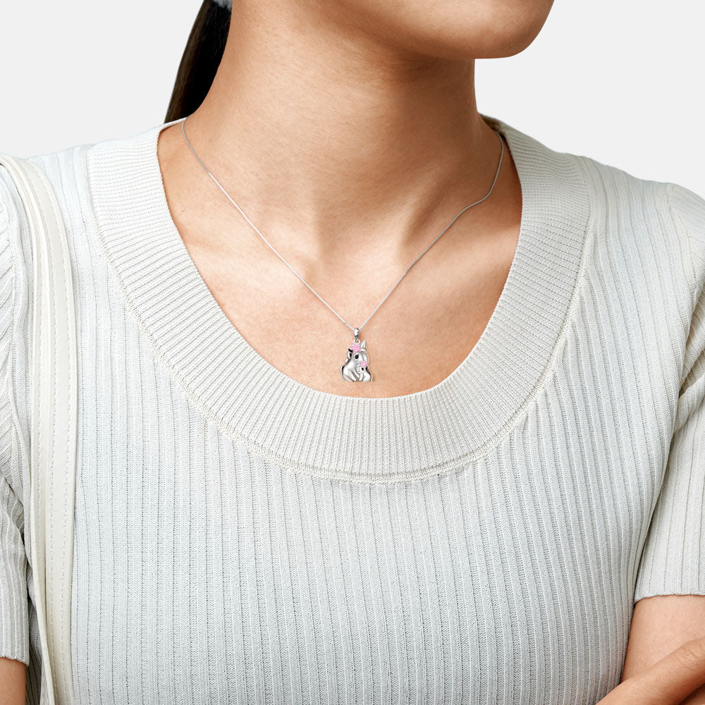 Gnoce Embrace Love Sakura Unicorn & Baby Necklace_4