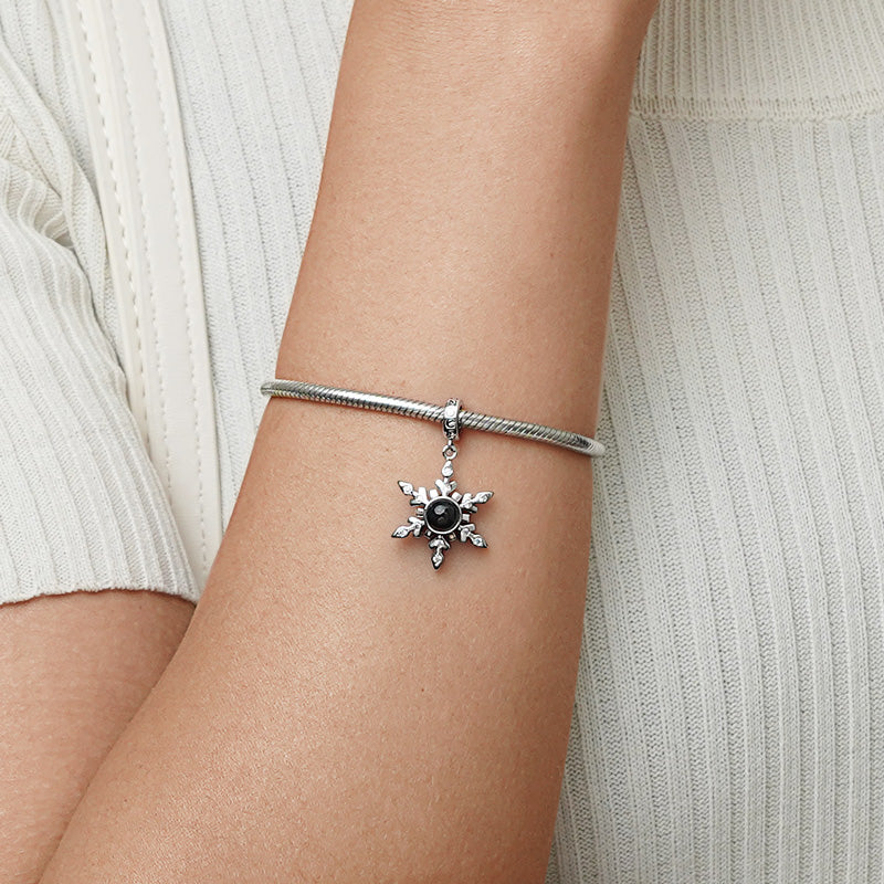 Gnoce Snowflake Personalized Photo Pendant Dangle Charm_4