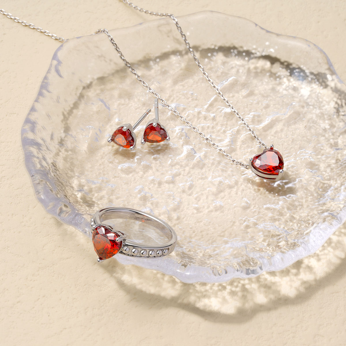 Gnoce Birthstone Heart Stud Earrings_3