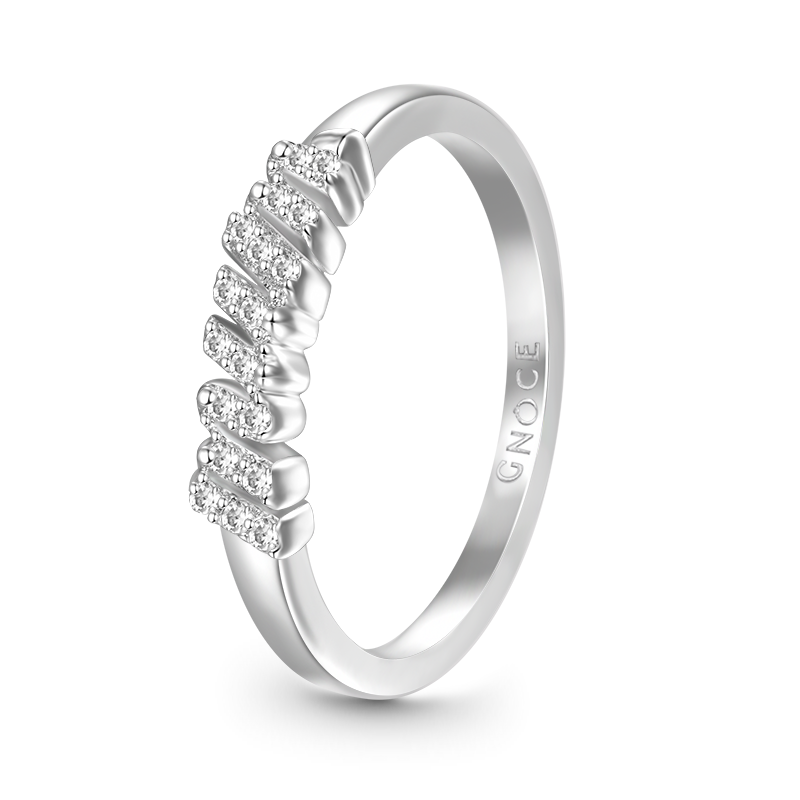 Gnoce Sparkling Mum Ring Platinum-plated Silver Blend_2