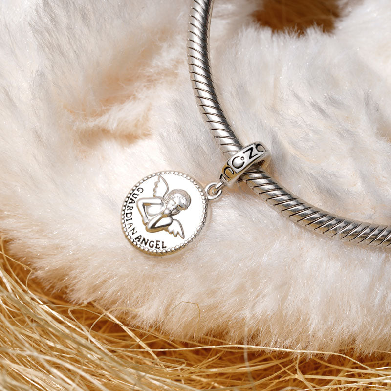 Gnoce Guardian Angel Charm Platinum-plated Silver Blend_2