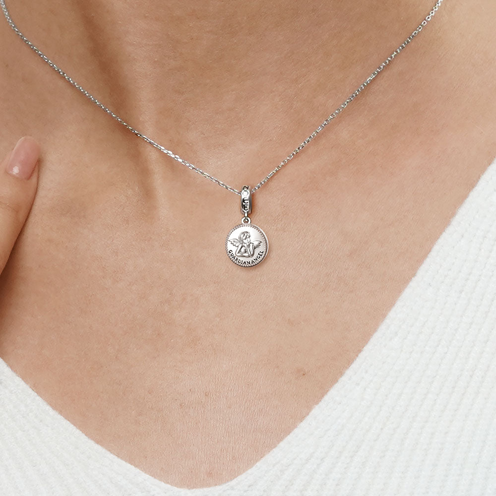 Gnoce Guardian Angel Charm Platinum-plated Silver Blend_5