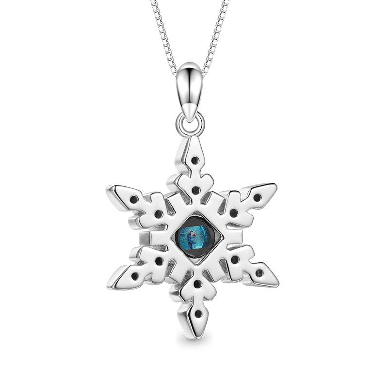 Gnoce Projection Snowflake Personalized Photo Necklace_3