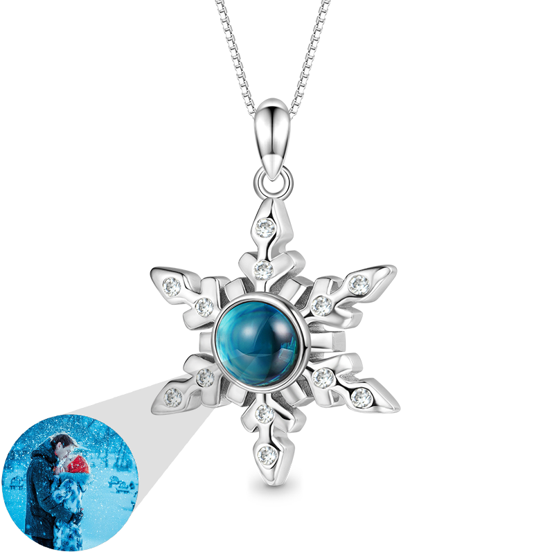 Gnoce Projection Snowflake Personalized Photo Necklace_1