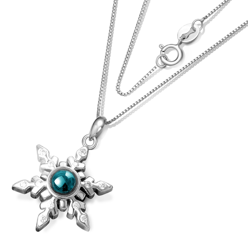 Gnoce Projection Snowflake Personalized Photo Necklace_4