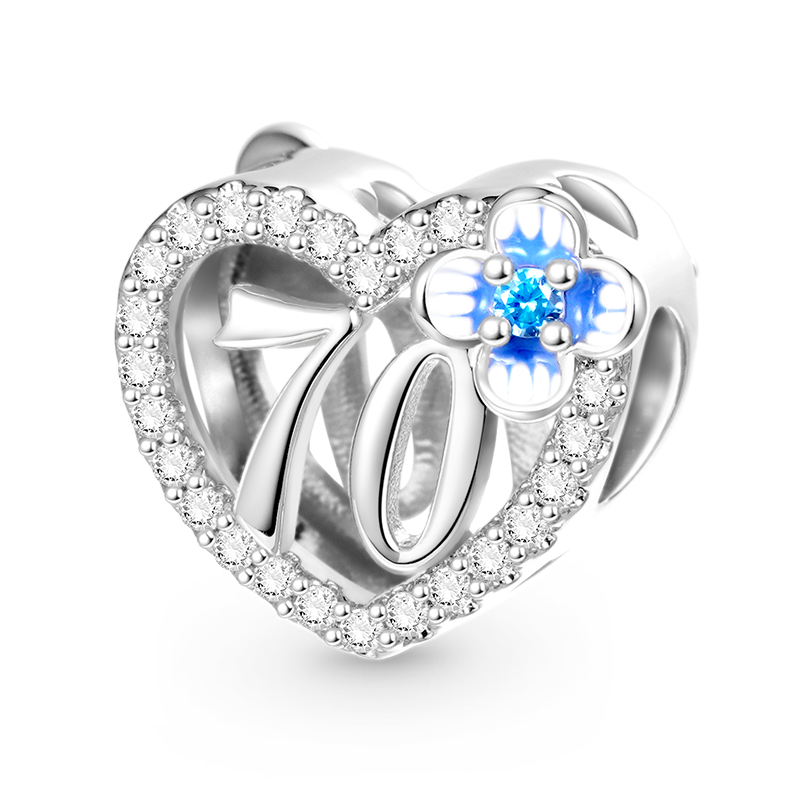 Gnoce Celebration 70th Birthday Heart Charm_1