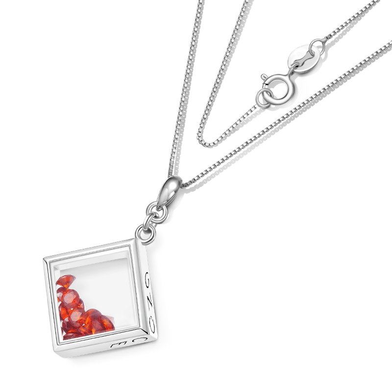 Gnoce Square-shape Birthstone Necklace_2