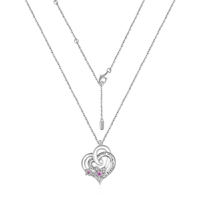 Gnoce "I Love You to the Moon & Back" Flower Heart Necklace_3