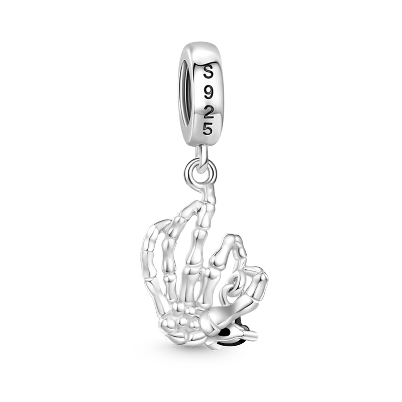 Gnoce Halloween Skull Gesture Pendant Dangle Charm_2