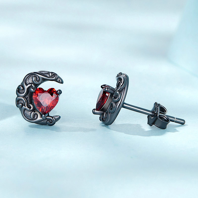 Gnoce Dark Night Moonlight Stud Earrings_2
