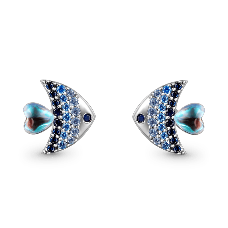 Gnoce Shinning Fish stud Earrings_1