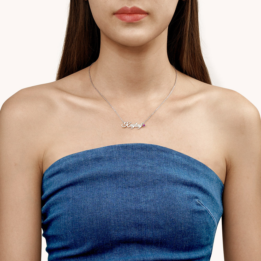 Amarley Personalized Name Necklace with Birthstone_4