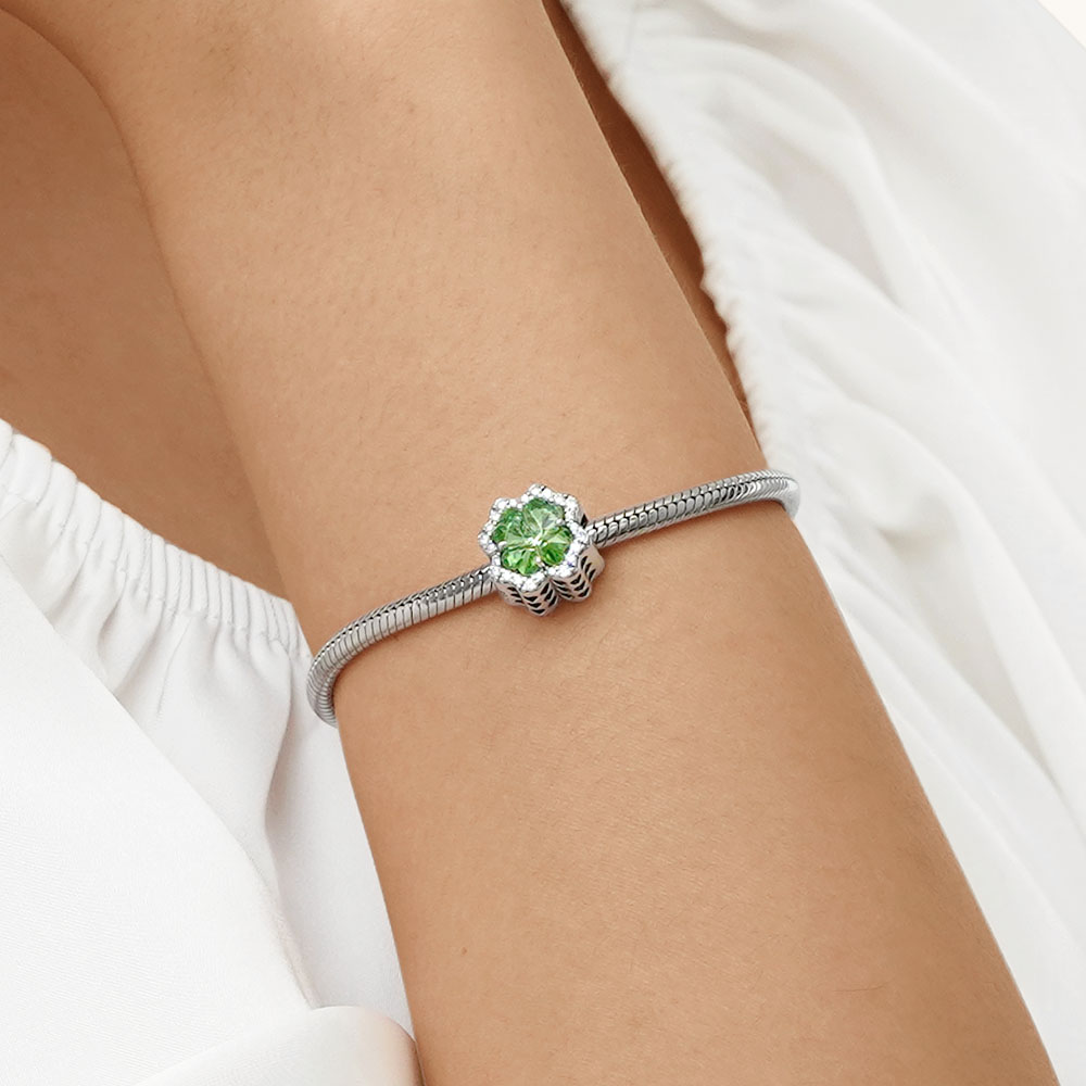 Gnoce Lucky Green Four-leaf Clover Charm_5