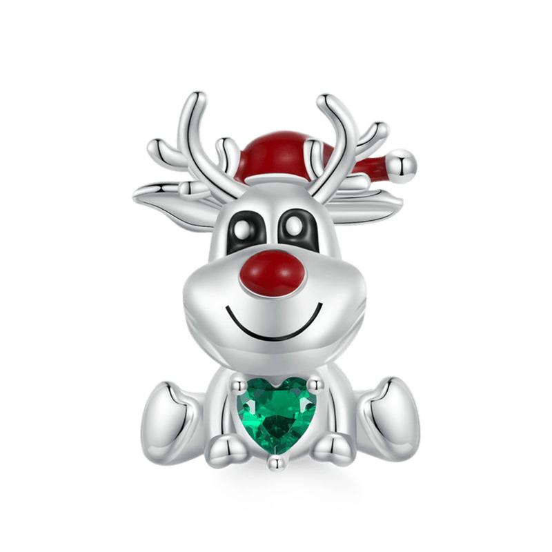 Gnoce Christmas Reindeer Embraces Heart Gem Charm_1