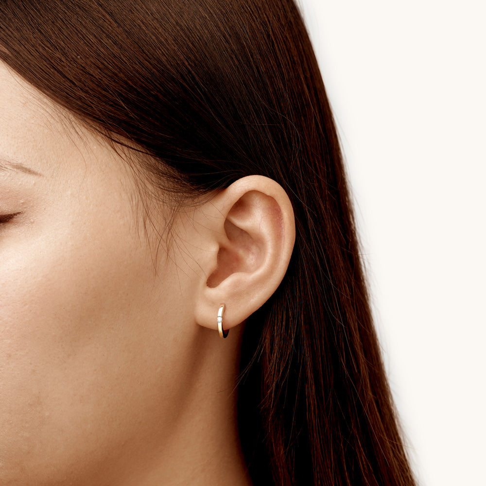 Gnoce Round Set Diamond Stud Earrings_5