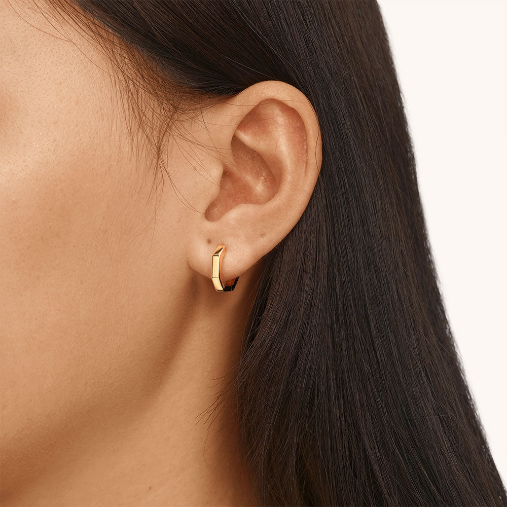 Gnoce Hexagon Geometric Hoop Earrings_4