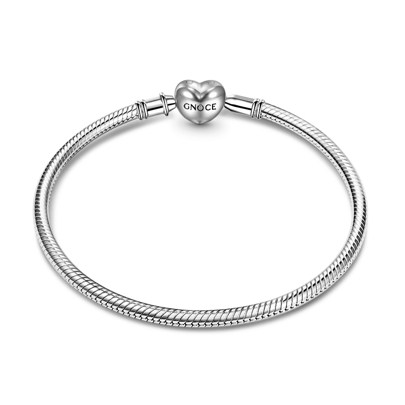 Gnoce Symbol Love Lock Basic Snake Chain Bracelet_2