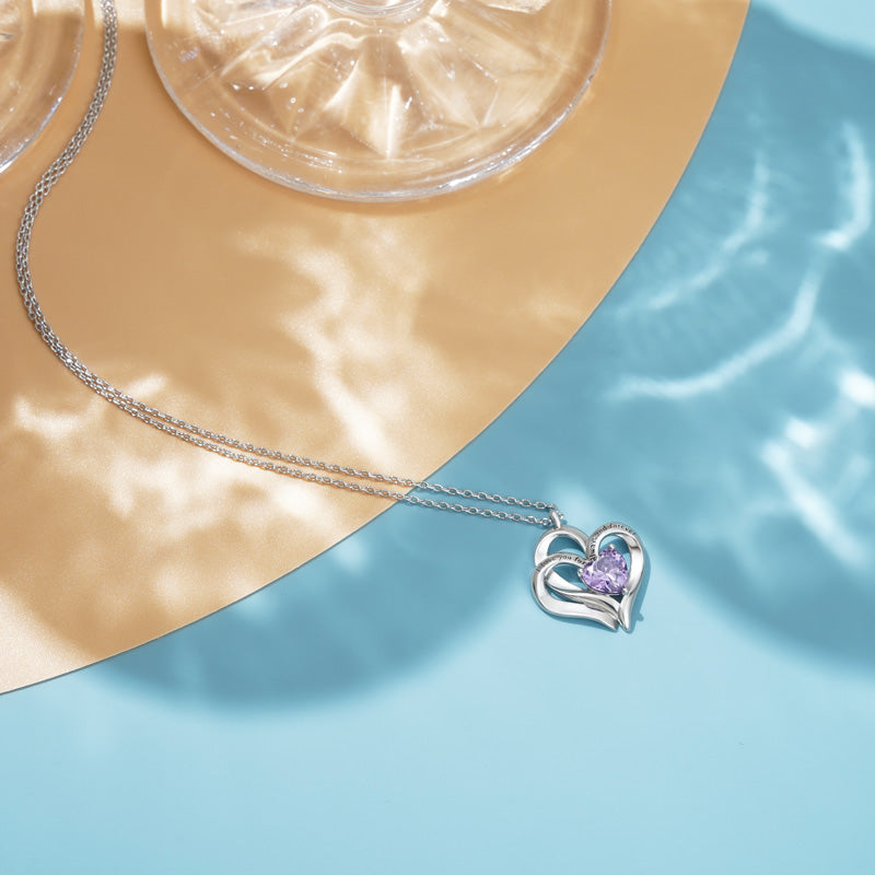 Gnoce "I love you for always and forever" Love Heart Necklace_3