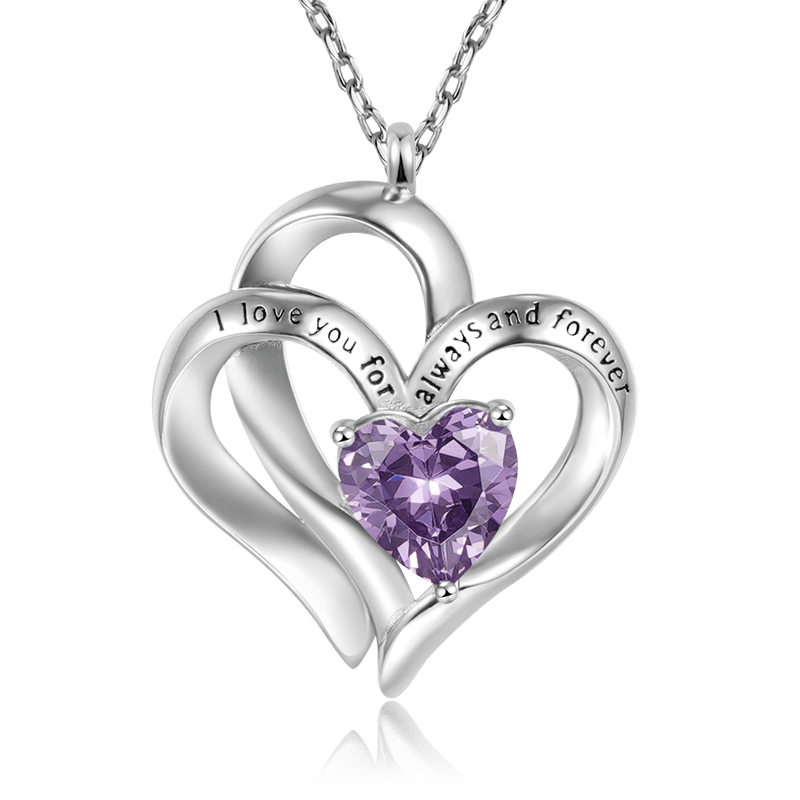 Gnoce "I love you for always and forever" Love Heart Necklace_1