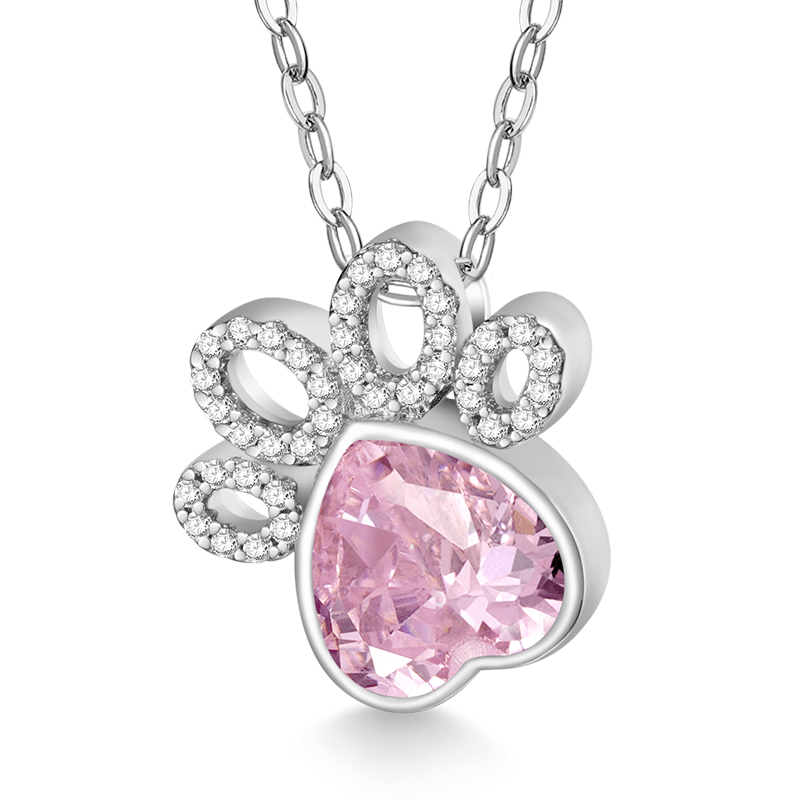 Gnoce Birthstone Cat paws Necklace_2