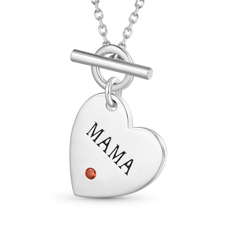 Gnoce Birthstone Heart MAMA Necklace_2