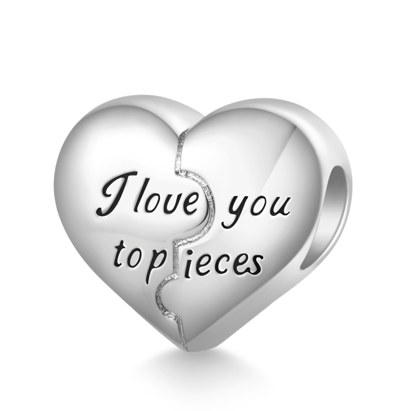 Gnoce Heart Engravable Charm Platinum-plated Silver Blend_1