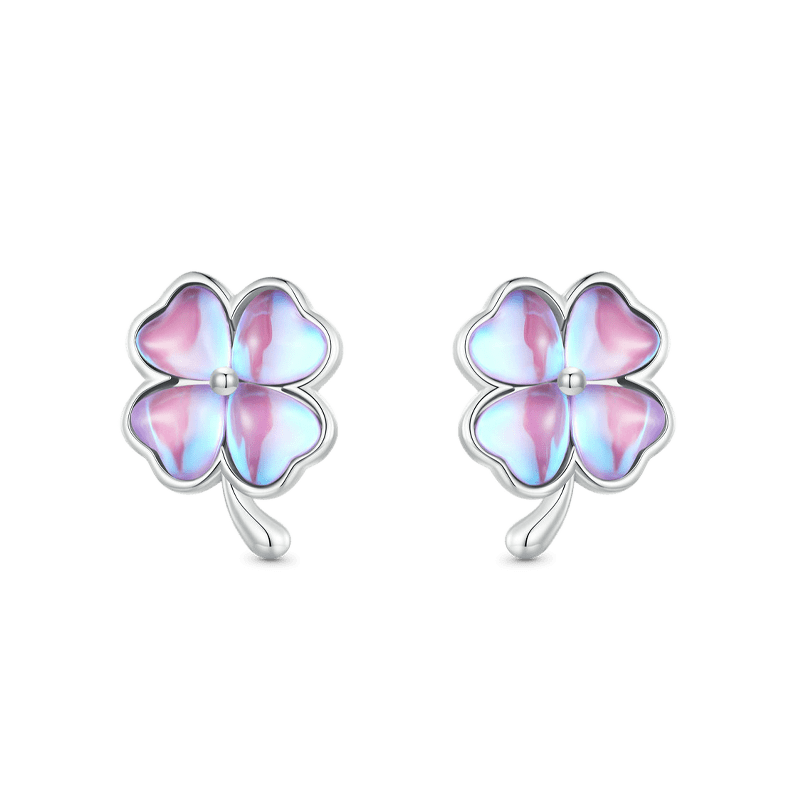 Gnoce Dazzling Colorful Lucky Clover Stud Earrings_1