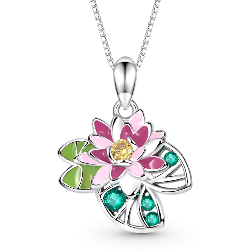 Gnoce Water Lotus flower Necklace_1