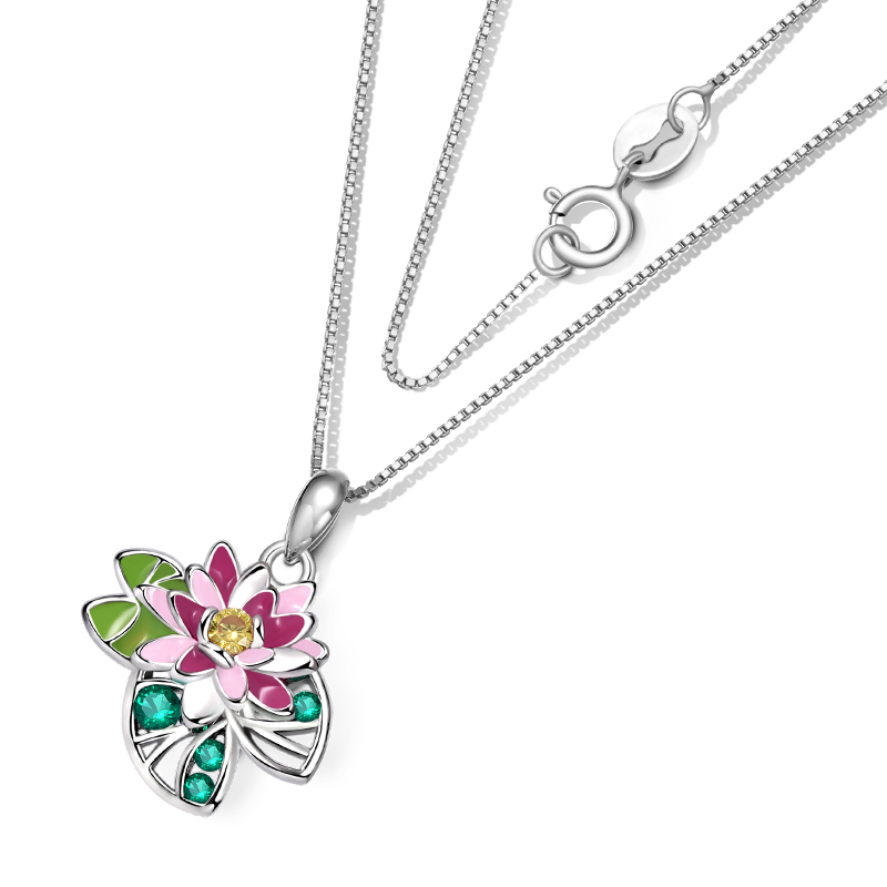 Gnoce Water Lotus flower Necklace_2