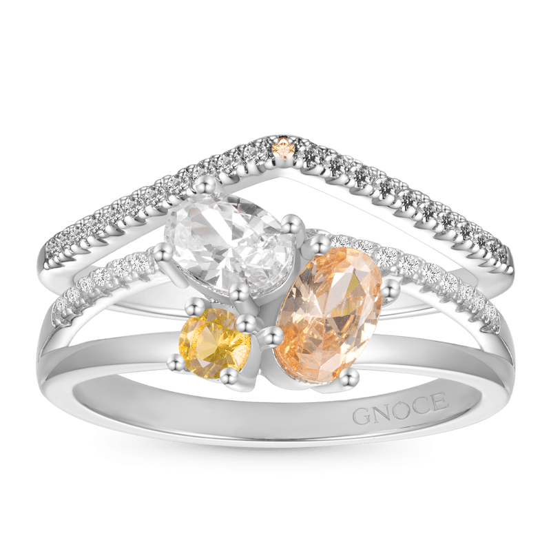 Gnoce Round Brilliant Stacked Diamond Ring Set_1