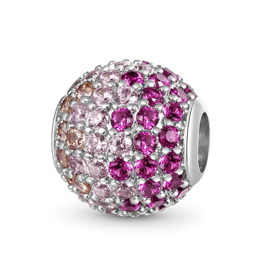 Gnoce Pink Champagne Rose Ombre Charm Platinum-plated Silver Blend_1