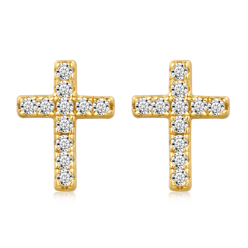 Gnoce Mini Cross Stud Earrings_1