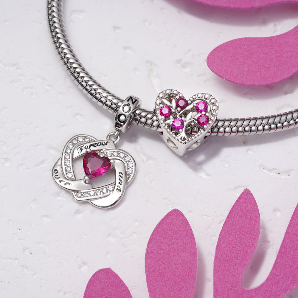 Gnoce "Forever and ever" Love Heart Birthstone Pendant Dangle Charm_4