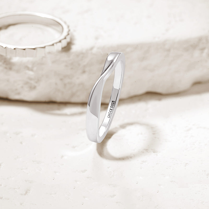 Gnoce Silver Twist Simple Ring_3