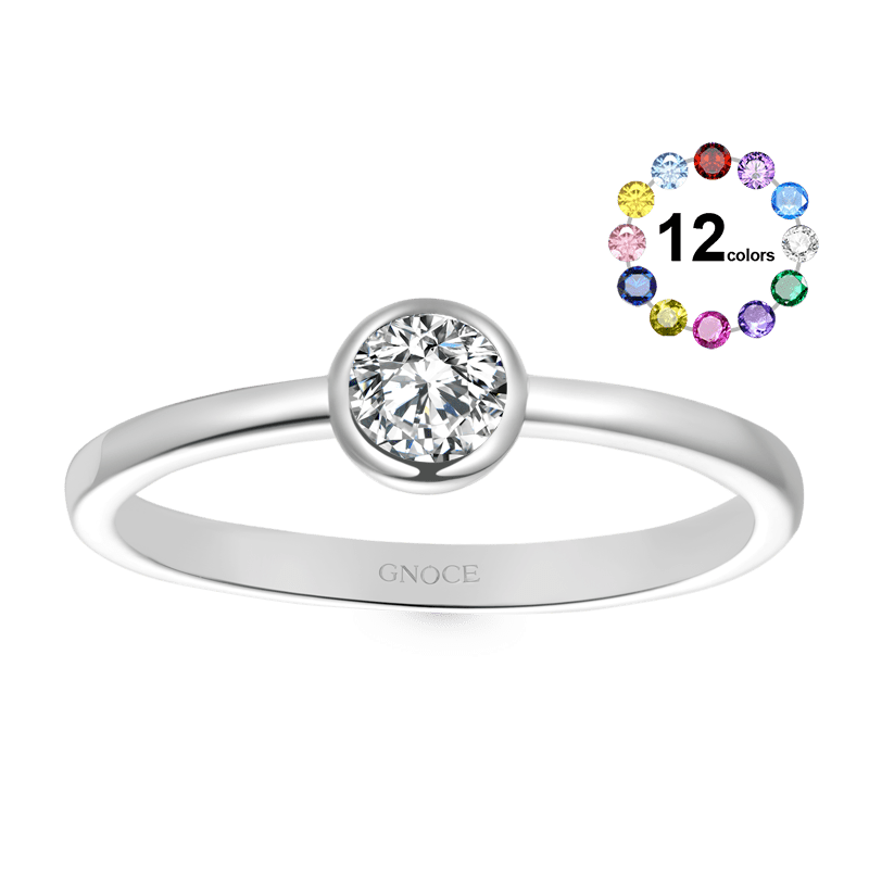 Gnoce Basic Solo Diamond Birthstone Promise Ring_1