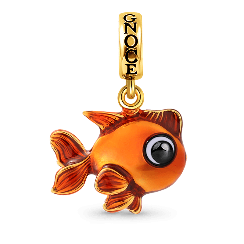 Goldfish Pendant Dangle Charm Sterling Silver 18k Gold Plated_1