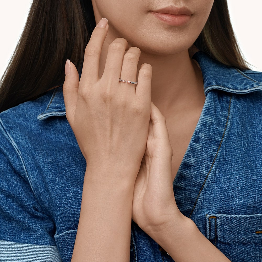 Gnoce Birthstone Simple Adjustable Ring_6