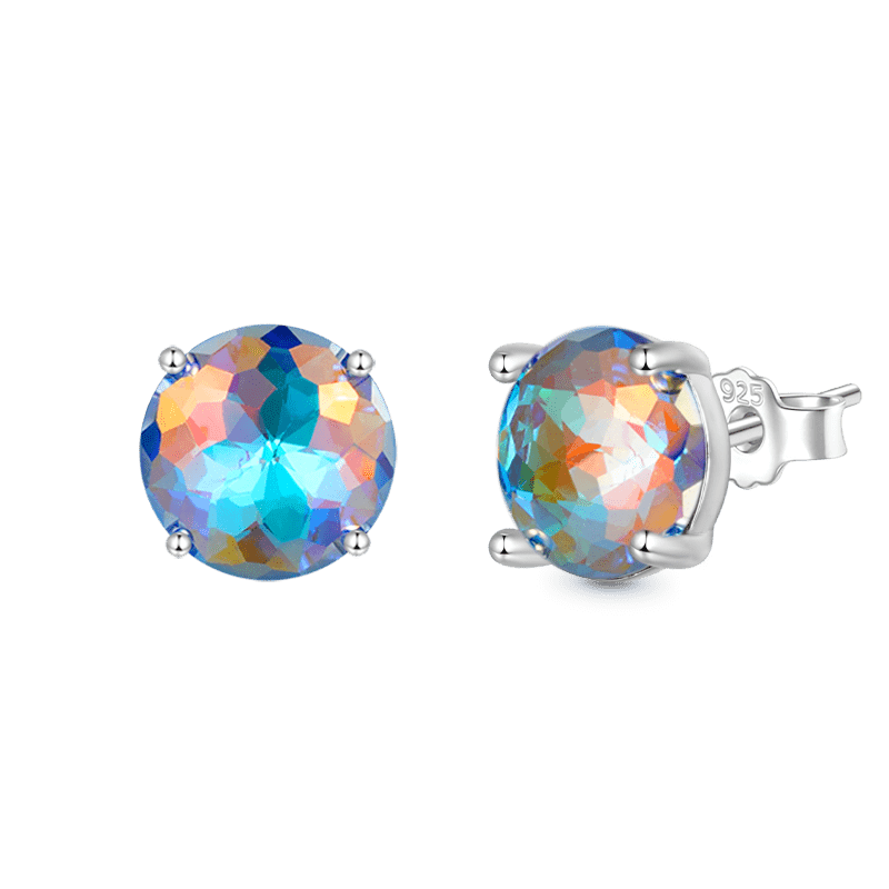 Gnoce Colorful Round Stud Earrings_4