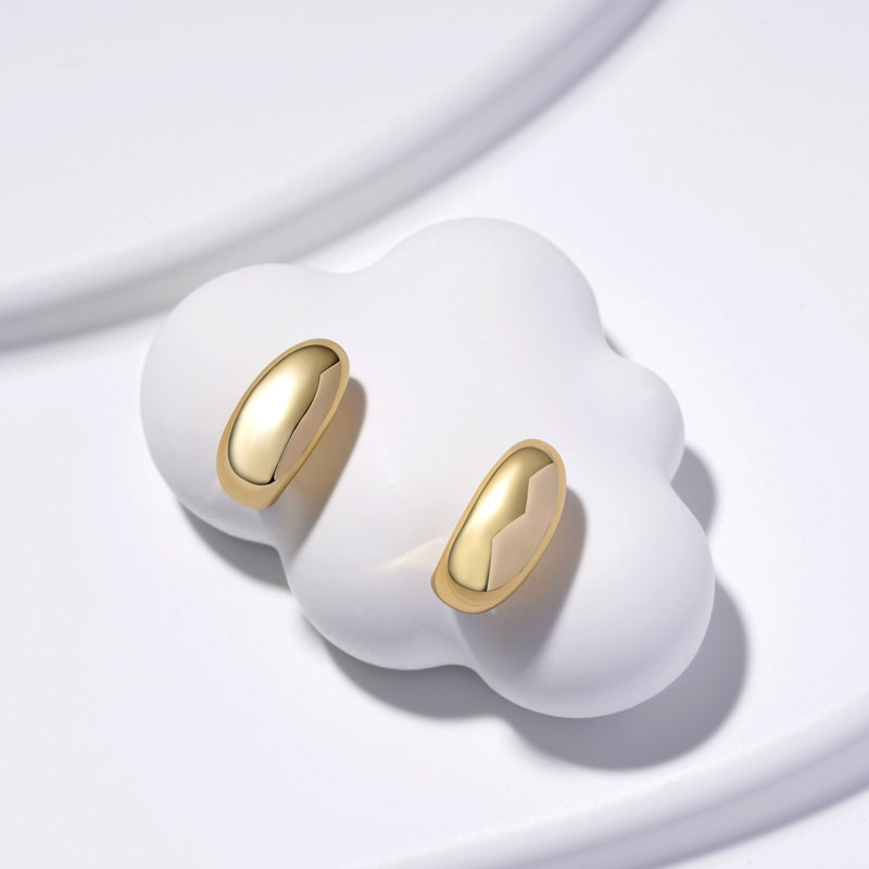 Gnoce Minimalist Domed Stud Earrings_2
