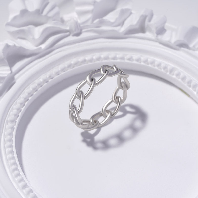 Gnoce Iconic Twist Silver Band Ring Platinum-plated Silver Blend_3