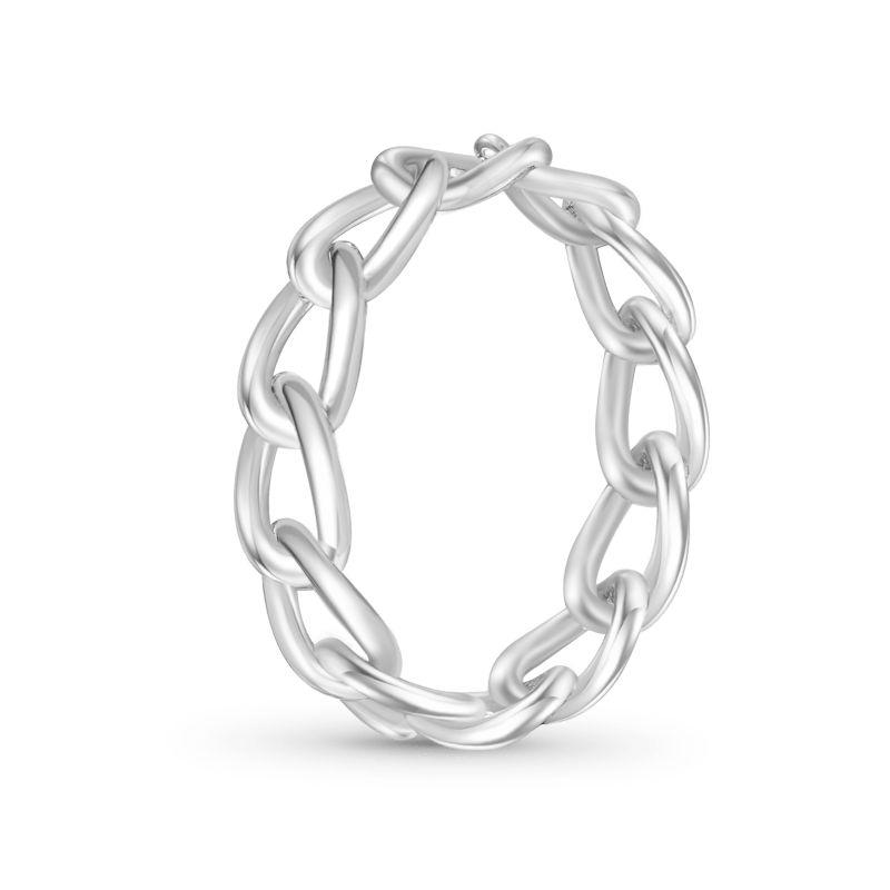 Gnoce Iconic Twist Silver Band Ring Platinum-plated Silver Blend_2