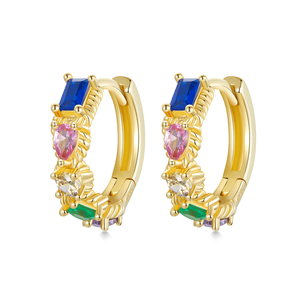 Gnoce Sparkling Colorful Hoop Earrings_1