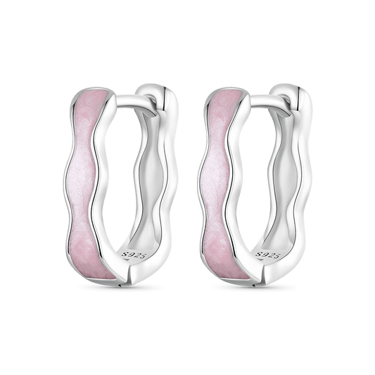 Gnoce Pink Waves Hoop Earrings_1