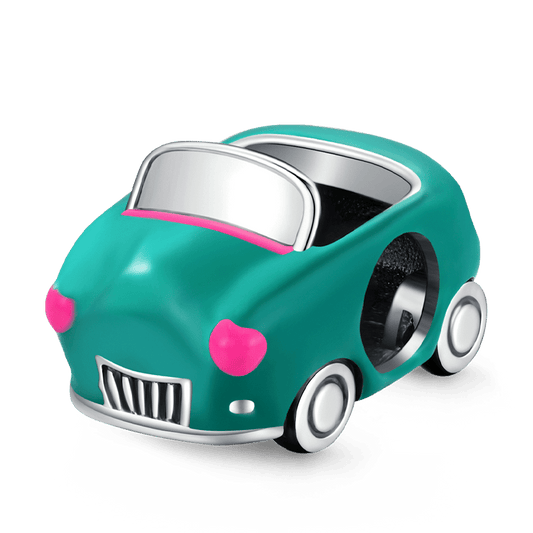 Retro Convertible Charm Bead 925 Sterling Silver with Pink & Pine Green_1